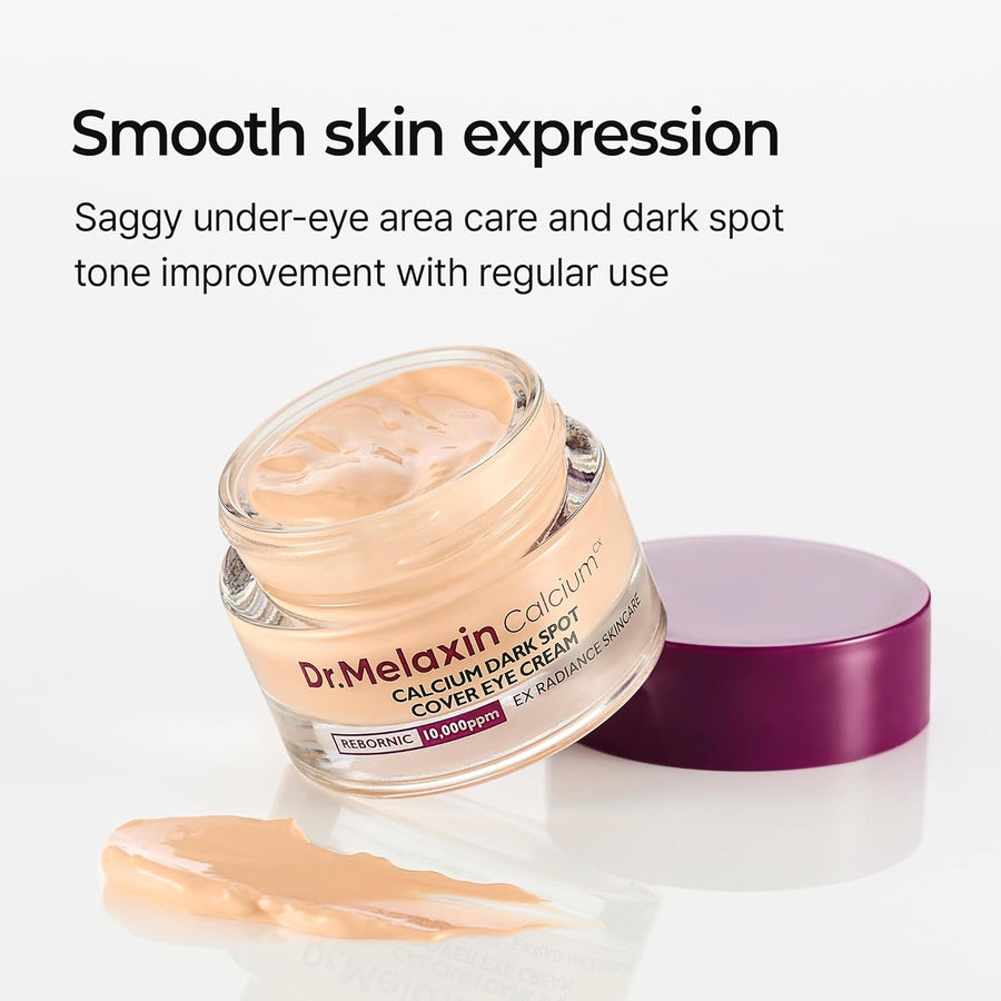 Dr.Melaxin Calcium Dark Spot Eye Cream 15g — Niacinamide & Calcium Gluconate for Dark Circles, Under-Eye Bags & Sagging